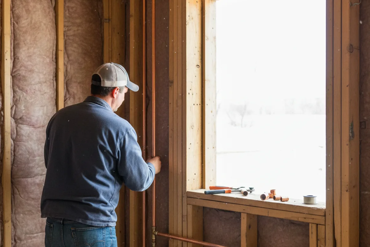 Licensed plumber running new copper supply lines in a Ontario home