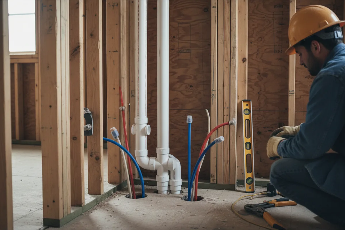 Drain and supply rough-in during Drain Cleaning in Ontario